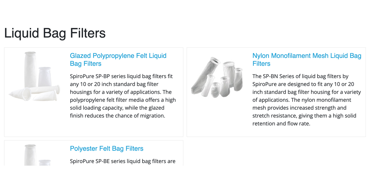 Liquid Bag Filters SpiroPure