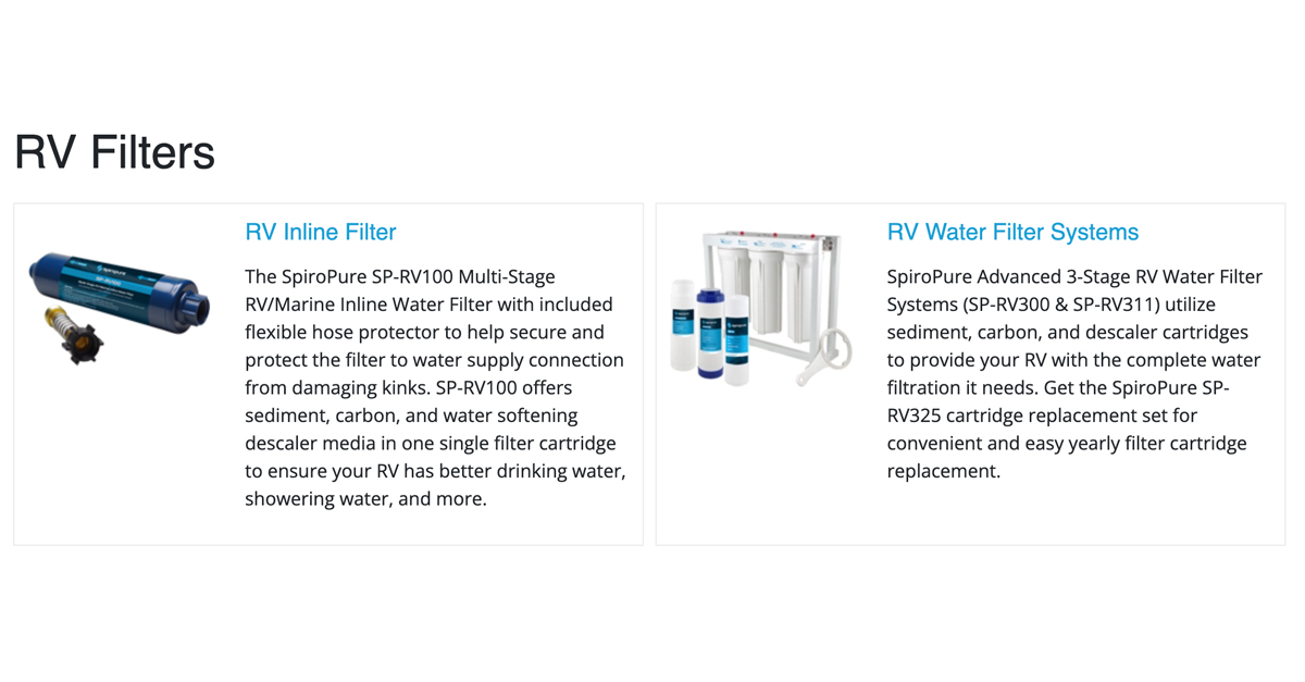 RV Water Filters SpiroPure